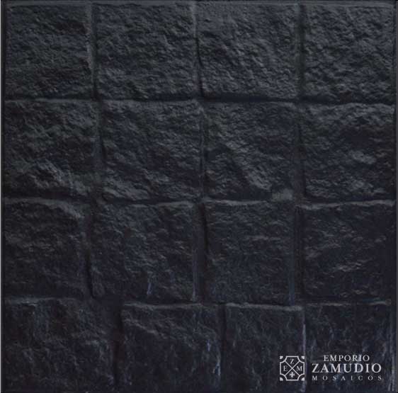 Baldoson Rustico Adoquin Desfasado Negro