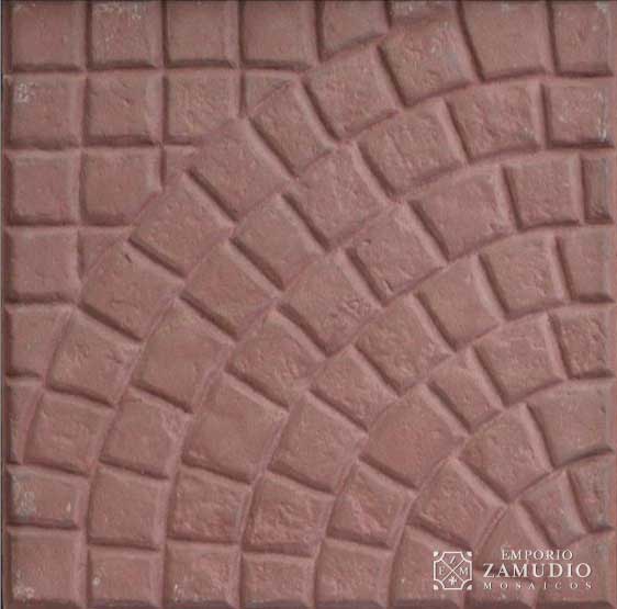 Baldoson Rustico Circular Chico Rojo